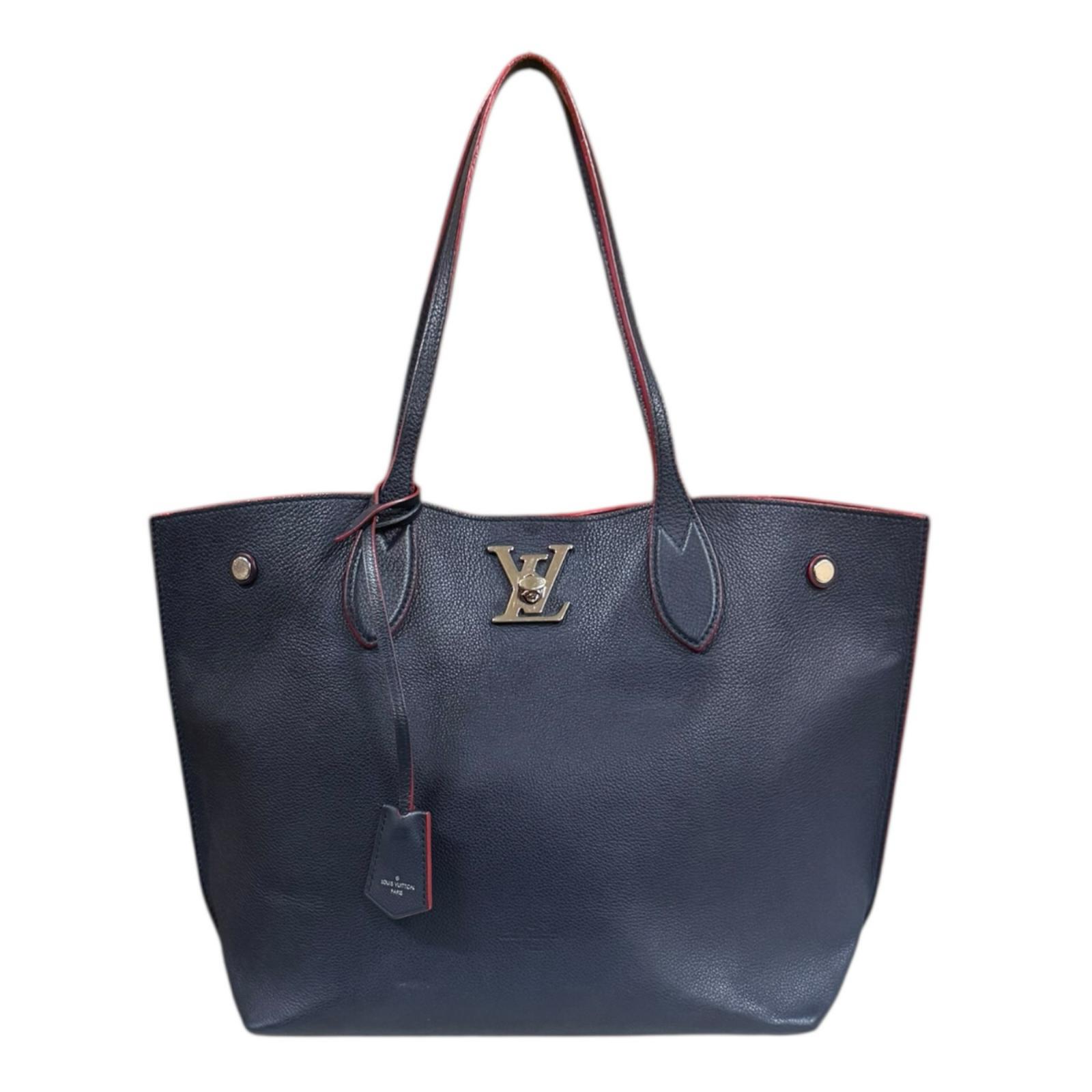 ルイヴィトン ロックミー ゴー トートバッグ レザー M52759 ネイビー LOUIS VUITTON 中古
