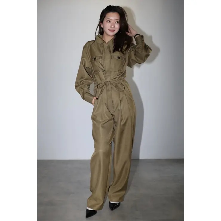 ENC エンク waist drawstring jumpsuit / ウエストドロストジャンプスーツ 77-004541