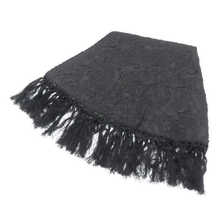 ﾌﾘﾝｼﾞ付きｼｮｰﾙ 黒ｶｰｷ 中古(50999)