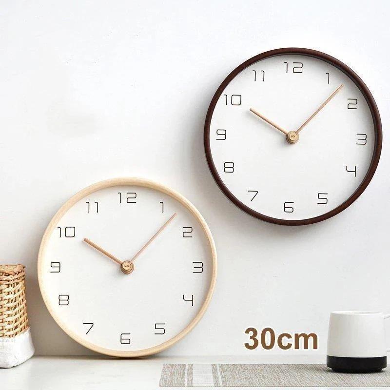 壁掛け時計 掛け時計 北欧風 木製 おしゃれ ナチュラル 静音 シンプルなデザイン 非電波 天然木製 デジタル 連続秒針 ギフト プレゼント 30CM 5,389円