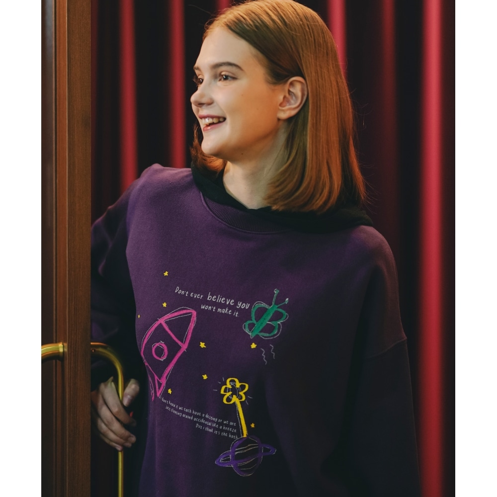 WV プロジェクトダイアリースウェットシャツパープル JNMT7689