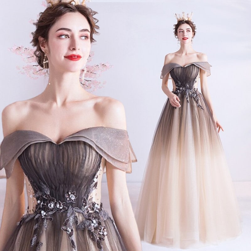 韓国ファッション グラデーション ウェディングドレス パーティードレス 花嫁ロングドレス 結婚式 二次会 エレガント お呼ばれ 挙式 簡約 姫系発表会 コンサート パーティー