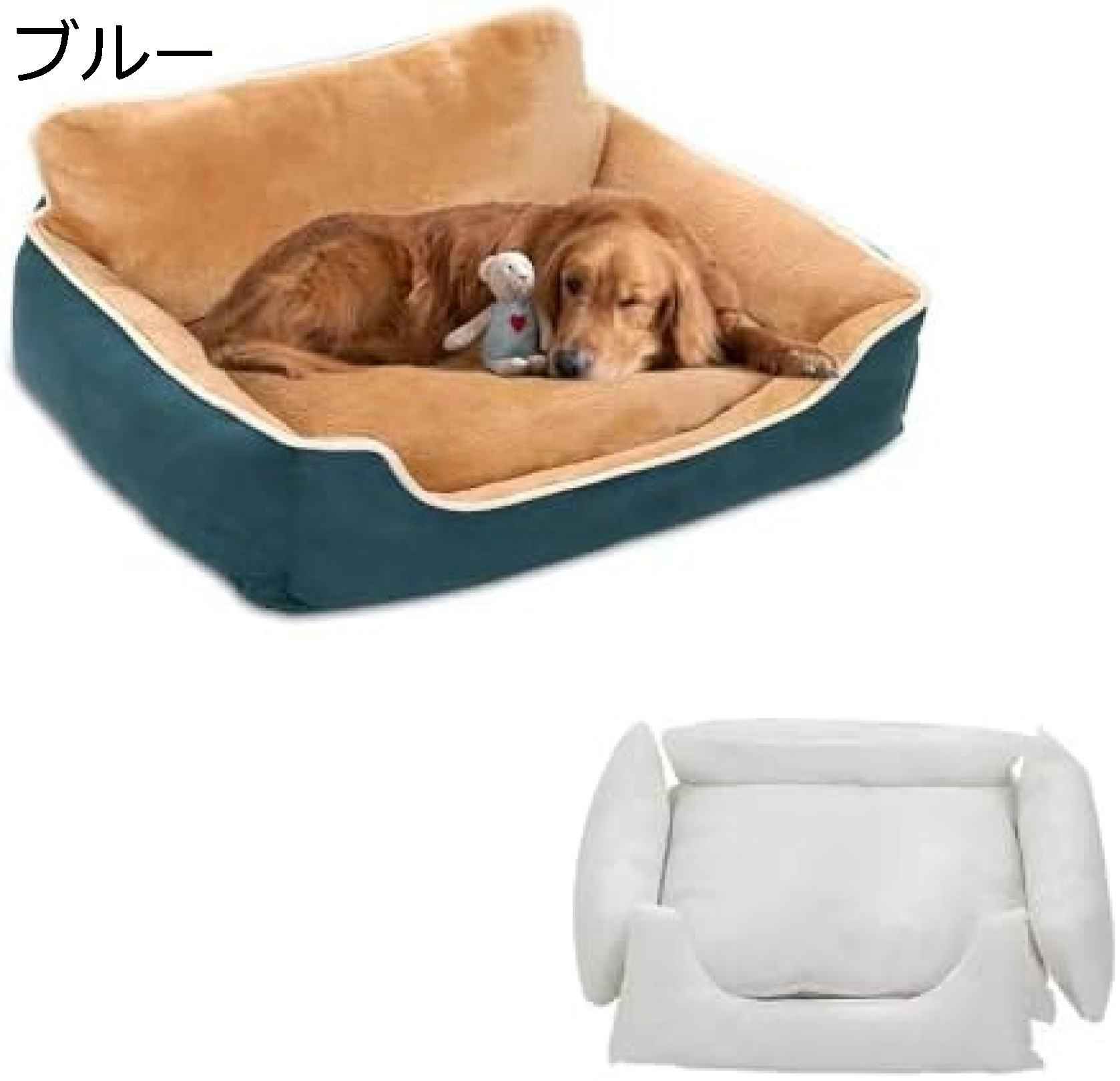 犬のベッド 滑り止め犬ベッド 取外し可能 洗えるの犬のベッド クッション マット 快適安全なペットソファー 74*64cmの寝床 中大型犬用可能 ペット寝用品