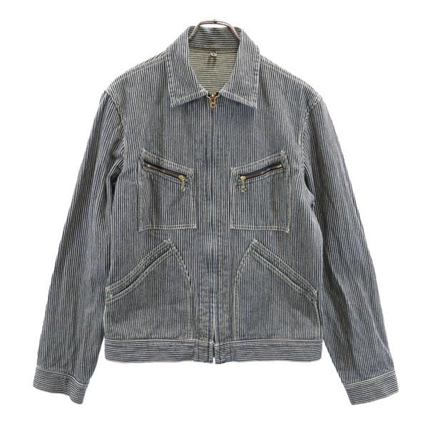 トラバース 日本製 ヒッコリー ジャケット 3 ネイビー系 TRAVERSE ジップ メンズ
