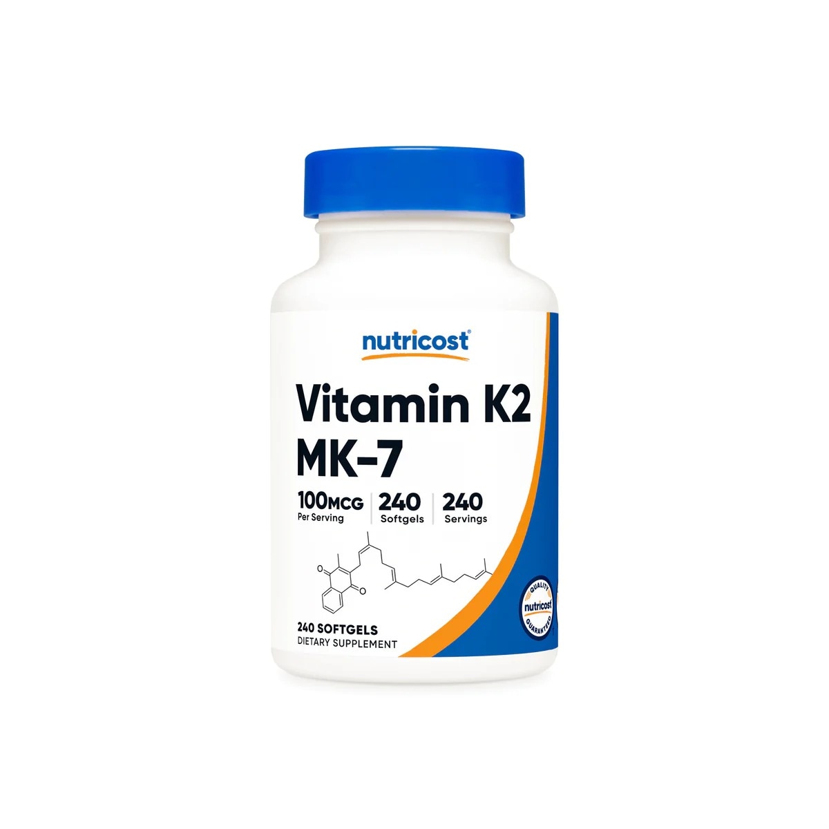 [USA] Nutricost ニュートリコスト Vitamin K2 MK-7 100 MCG ソフトジェル 240錠