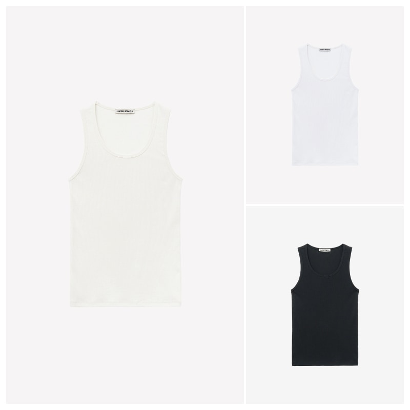 【INSILENCE】 W SUPIMA COTTON U-NECK SLEEVELESS : 3COLORS