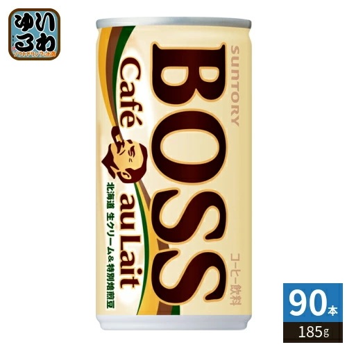 サントリー BOSS ボス カフェオレ 185g 缶 90本 (30本入×3 まとめ買い) 缶コーヒー 珈琲 コーヒー飲料