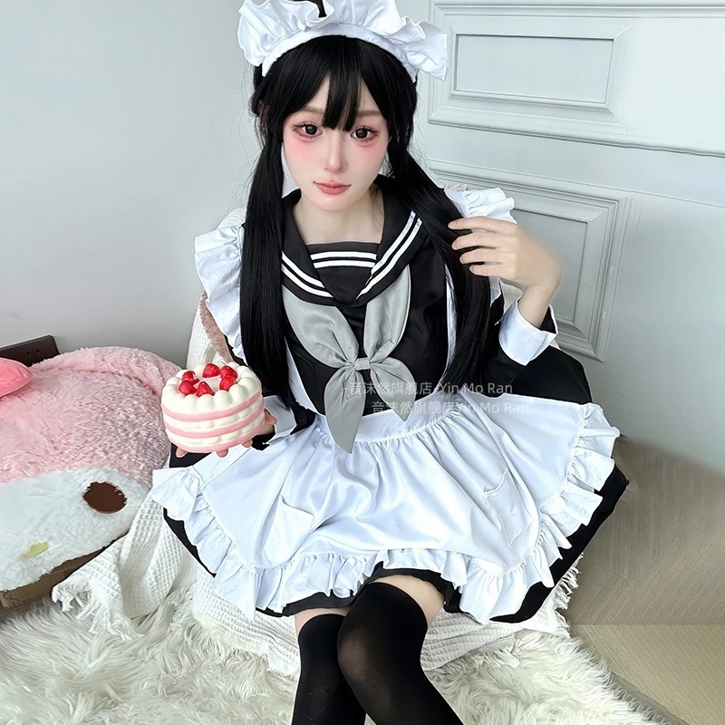【激安開催！】正規品 蝶結びセーラー服 ワンピース かわいい ロリータ メイド服 cos服 にじげんコスプレ