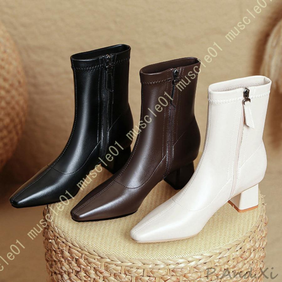 大きいサイズ レディース やわらか ストレッチ ブーツ ショートブーツ ストレッチブーツ センターシーム レディース ポインテッドトゥ 痛くない 小さいサイズ