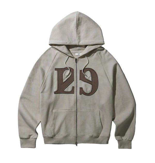 ILLIGO パーカー クリーム 129 M ILLIGO】129 LOGO PATCH Hooded Zip-Up (5 COLORS) (ILLIGO