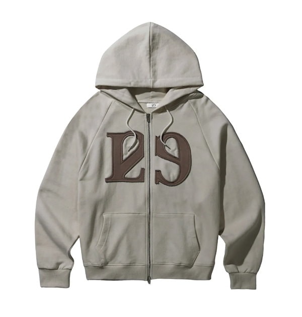 ILLIGO 129 LOGO グレー フード付きパーカー ILLIGO ロゴzip-up