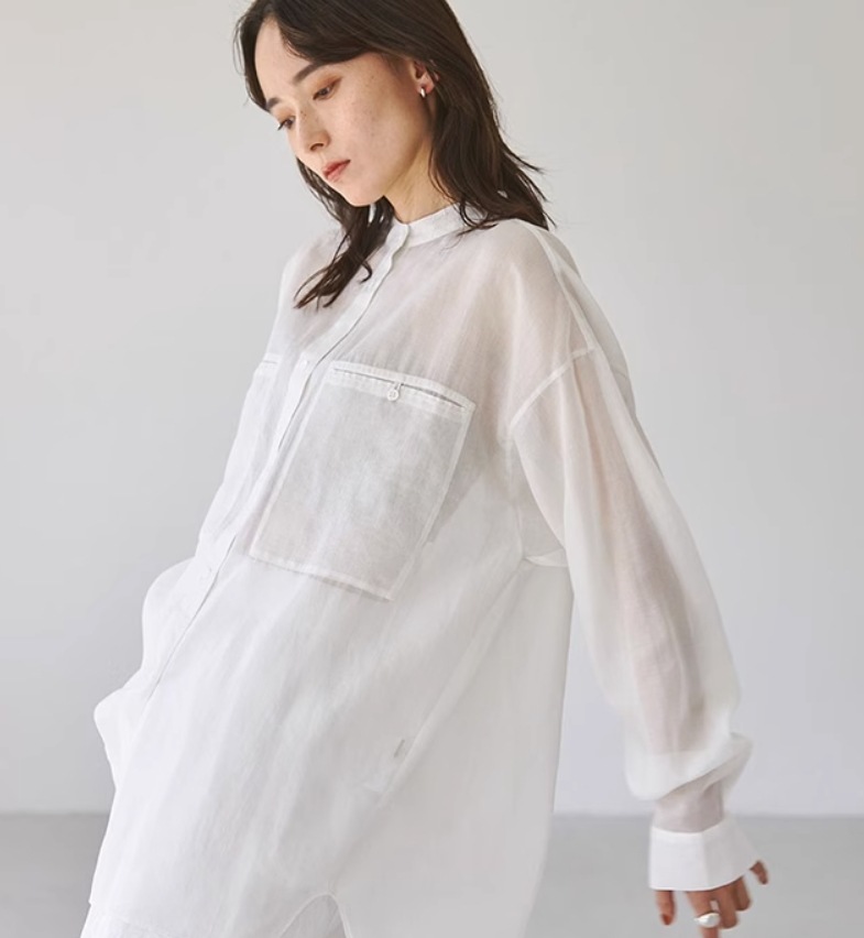 トップス デート モテアイテム シャツ 長袖 ミディアム丈 シースルー コットン 大人可愛い きれいめ 上品 おしゃれ かっこいい 大人可愛い ラブリー キュート ガーリー クール モード系 セクシー 17,780円
