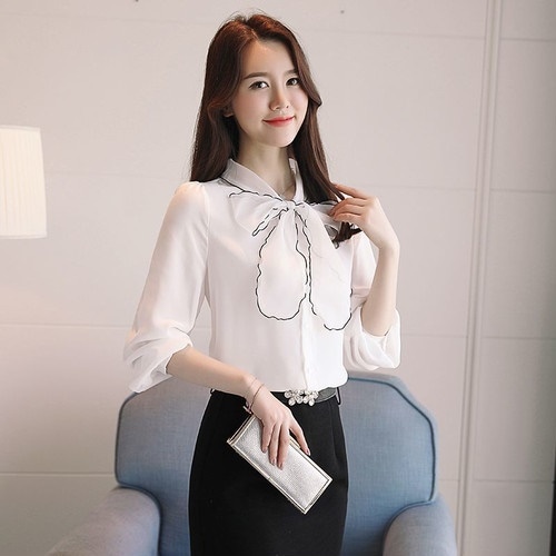 2635　リボン付きドルマンスリーブシフォンブラウス 100,000円