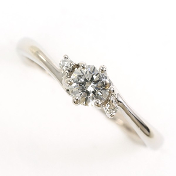 PT900 プラチナ リング 8.5号 ダイヤ 0.240 0.02 鑑定書 中古