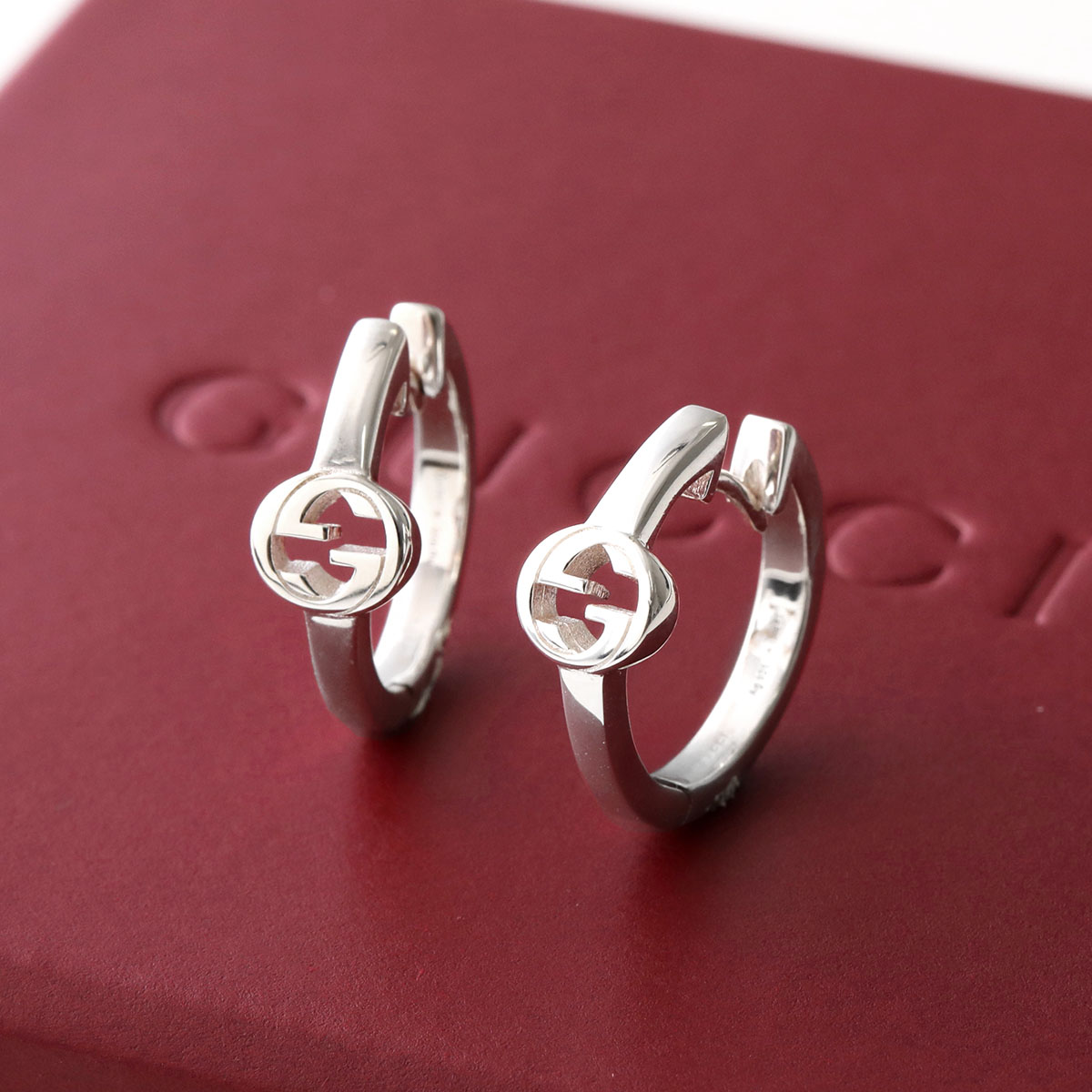 GUCCI グッチ ピアス INTERLOCKING インターロッキング 796323 J8400 レディース フープピアス スターリングシルバー アクセサリー 8106/SILVER