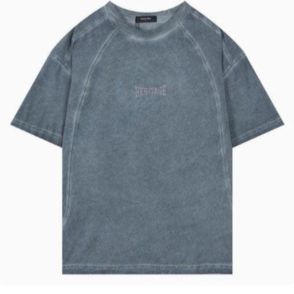 男性ルーズフィットルナダイイング切開ポイント半袖Tシャツ_DG