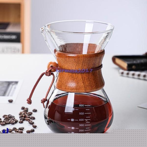 今日のイベント 新商品20%オフ コーヒーサーバー 耐熱ガラス製 電子レンジOK メモリ付き フタ付き ガラス製ハンドル 喫茶店 カフェ おしゃれ ティーポット 蓋なし3枚購入で200円OFF