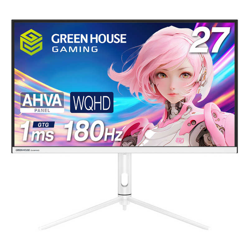 グリーンハウス　27型ワイドゲーミング液晶ディスプレイ ホワイト ［27型 /WQHD(2560×1440) /ワイド］　GH-GLCC27WB-WH 25,301円