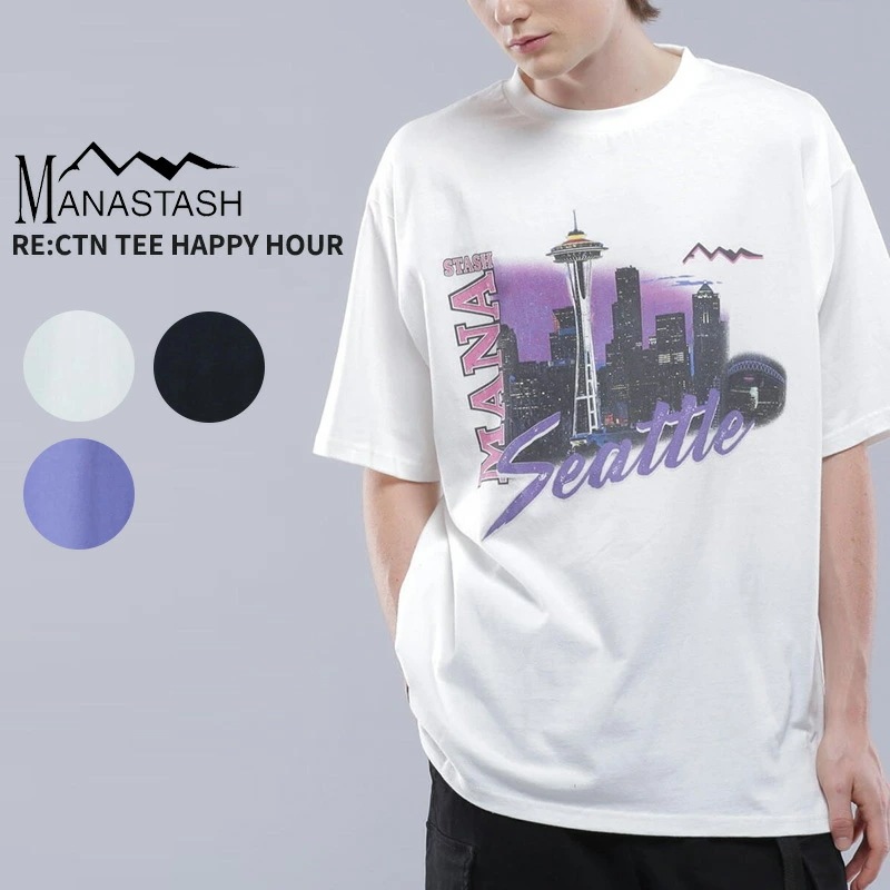 マナスタッシュ MANASTASH RE:CTN TEE HAPPY HOUR ショートスリーブTシャツ 半袖Tシャツ カットソー トップス