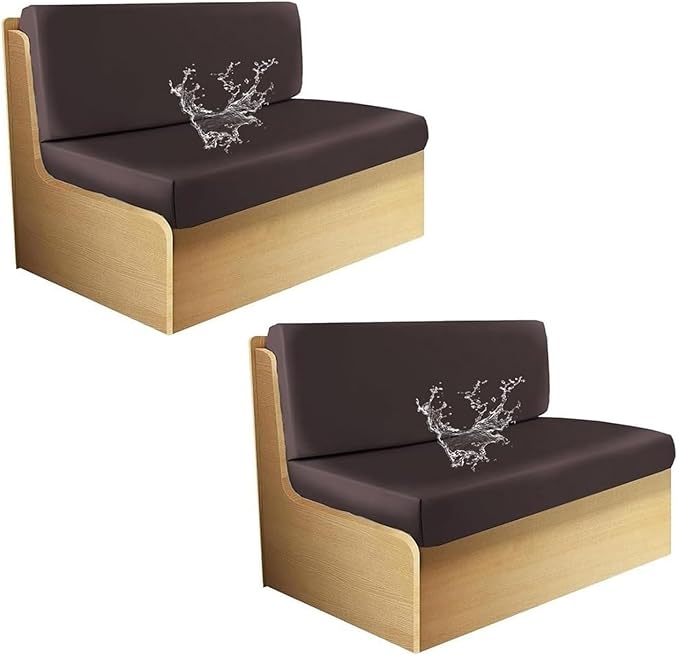 ト クッションカバー 防水 ラブクッション ソファ 家具プロテクター 背もたれカバー 2 枚 ベンチカバー 2 枚付き (ダークコーヒー)