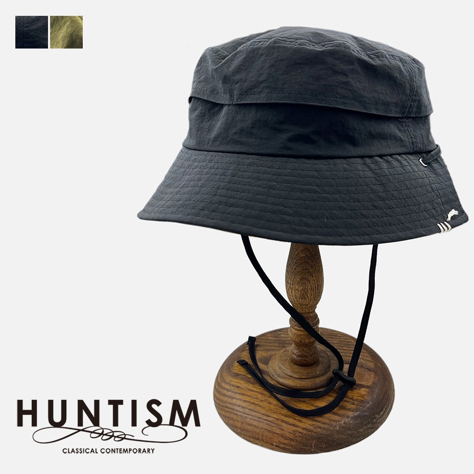 バケットハット メンズ レディース Nylon Safari Hat htm241010 帽子 あご紐付き 撥水 速乾 通気性 シンプル 無地 おしゃれ ぼうし 日本製 国産 黒 ブラック オリーブ
