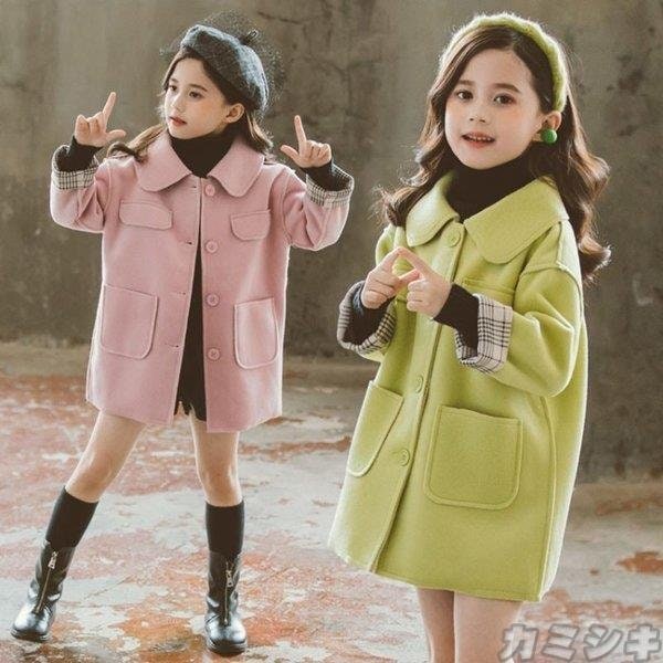 2色 キッズ チェスターコート厚手 女の子アウター コートミドル丈 長袖 子供服 こども 子ども 防