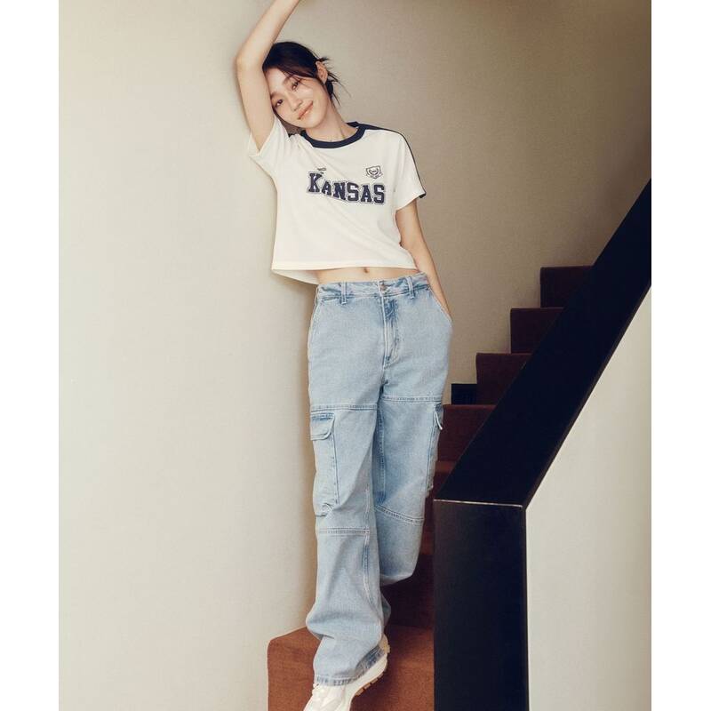リー LEE[ PICK] ウィメンズ リラックスフィット カーゴデニムパンツ インディゴライト LE2401IP73IL 399350