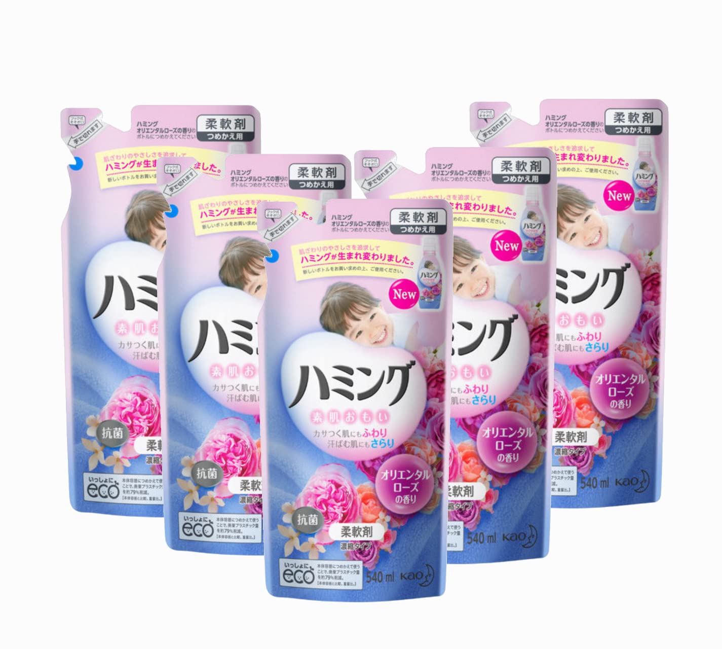 【花王】ハミング オリエンタルローズの香り つめかえ用 ５４０ｍｌ ×５個セット