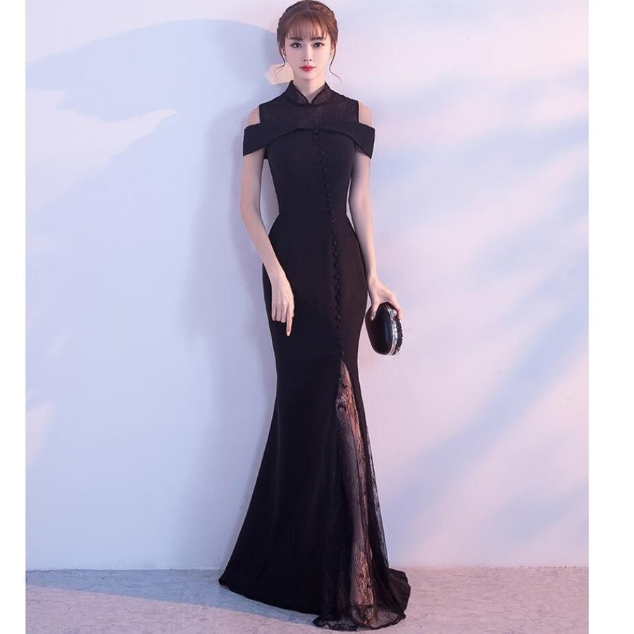 立ち襟 マーメイドドレス ロングドレス パーティードレス 結婚式ドレス 20代 30代40代 二次会