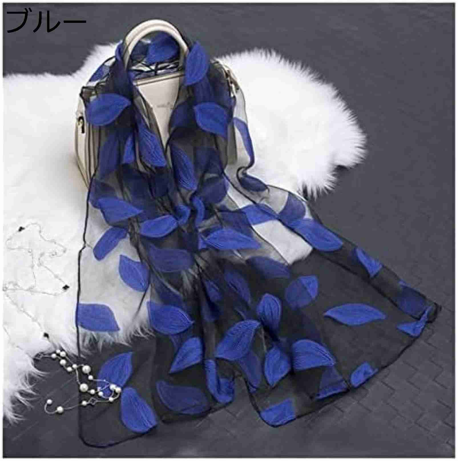 【20%OFFクーポン～】スカーフショール スカーフ レディース 夏 軽量 薄手 ラップ オーガンザ ガーゼ スカーフ スカーフラップ (Color : Blue 180*70cm) : Size