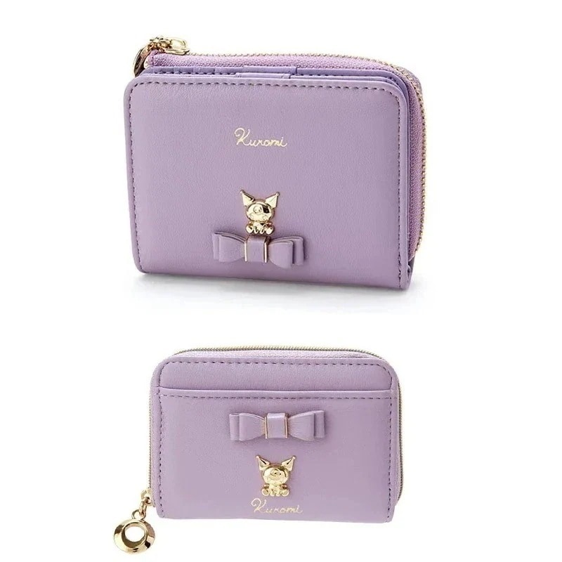 【2個買うと1個無料】新しいレディースショート2つ折り財布ジップカードケースレザーウォレット かわいい財布 ミニ財布 サンリオ マイメロ シナモン クロミ