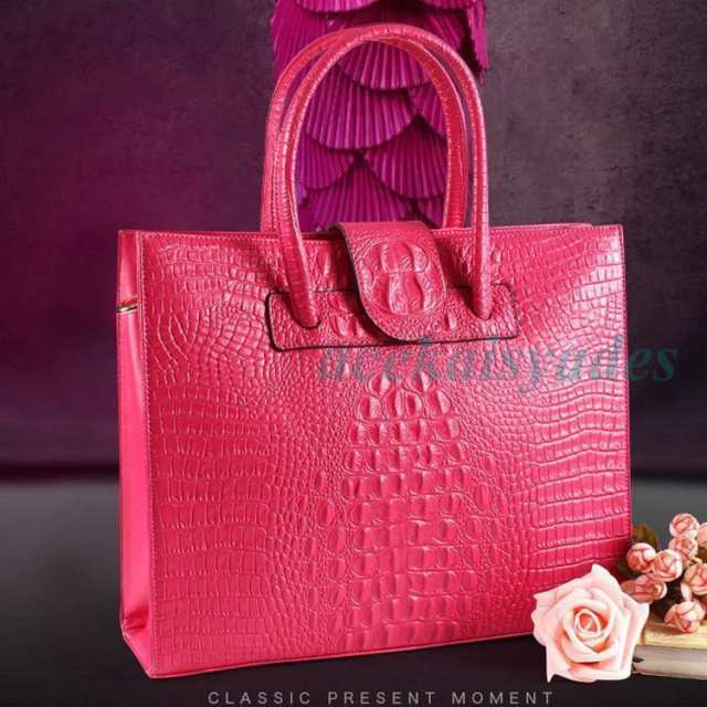 新作 レディースバッグ 本革 トートバッグ 大容量　牛革　クロコ型押し　ショルダーバッグ　2WAY 通勤 通学 収納たっぷり　ビジネスバッグ　カジュアル