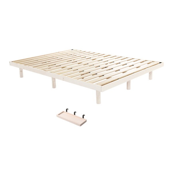 ホームテイスト 簡易宮セット パイン材脚付きすのこベッド Lilitta-リリッタ- LPS-TN-01D-WHW ホワイトウォッシュ ダブル メーカー直送