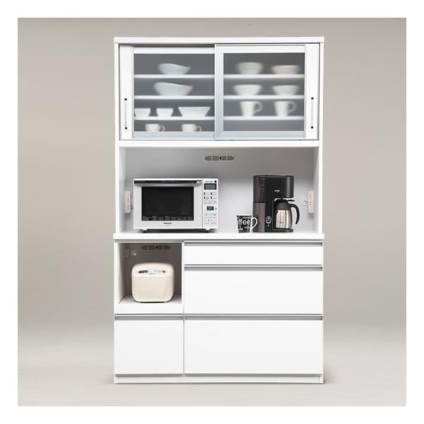 120キッチンボード　レンジ棚 北欧 オープンキッチン収納 レンジボード幅120 高さ 196 レンジ収納 棚 ラック ガラス扉/カラー全2色