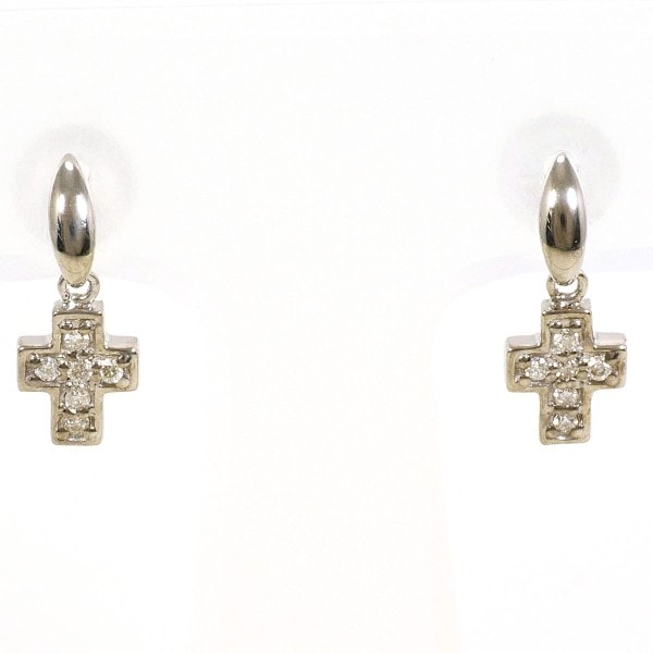 ELLE エル K18WG ピアス ダイヤ 0.03 ×2 中古