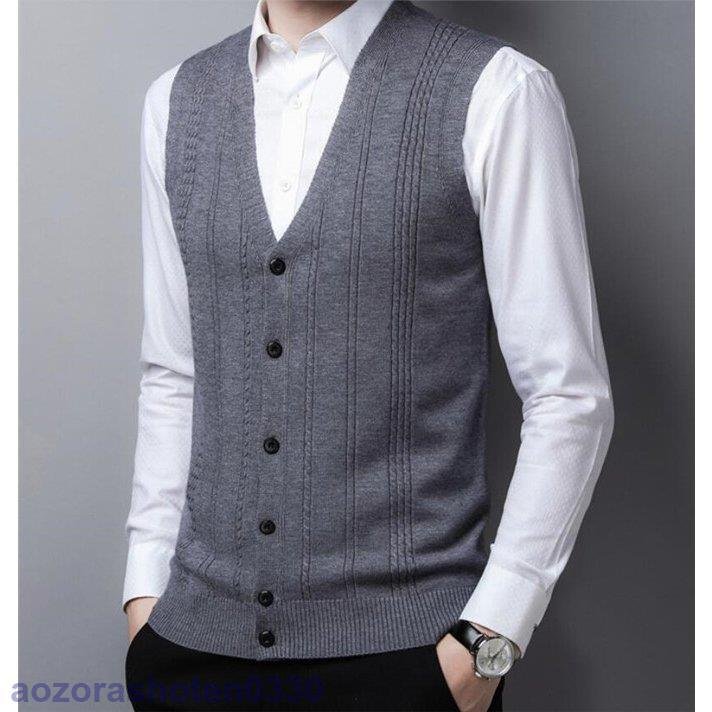 ベスト メンズ ニット ノースリーブ セーター 秋 ジャケット カジュアル 新作