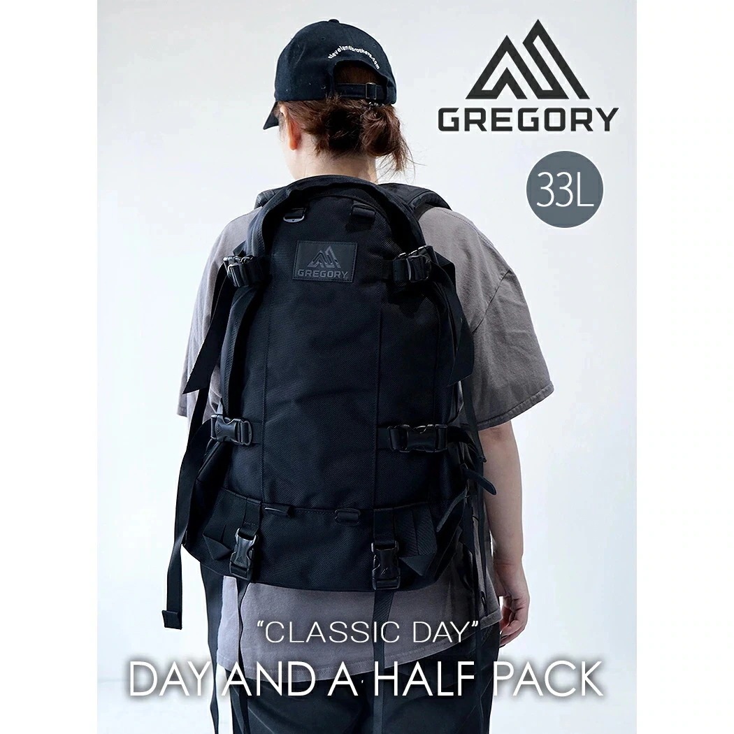 GREGORY グレゴリー リュック コーデュラ デイアンドハーフパック バッグ DAY AND A HALF PACK CORDURA BALLISTIC BLACK ( 黒 鞄 かばん ブラック