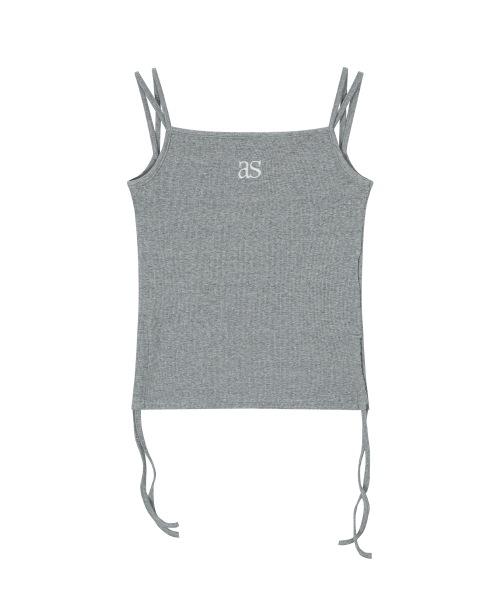 【AS"ON】 LAYER SHIRRING SLEEVELESS / GRAY 正規品