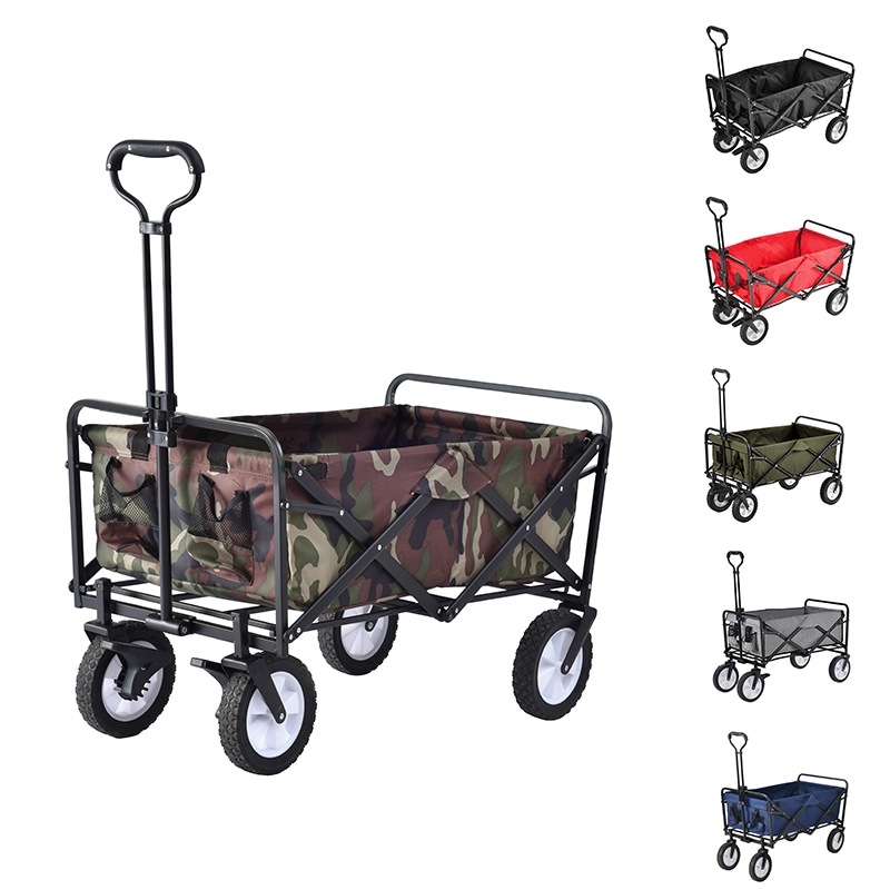【国内即日発送】キャリーワゴン 折りたたみ式キャリーカート アウトドア用キャリーワゴン 軽量 大容量100L 耐荷重100kg 収納ポケット付 コンパクト ワンタッチ 持ち運び便利