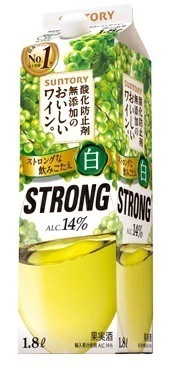 【送料無料】サントリー 酸化防止剤無添加のおいしいワイン 白ストロング STRONG 14％ 1800ml 1.8L12本【北海道沖縄県東北四国九州地方は必ず送料が掛かります】