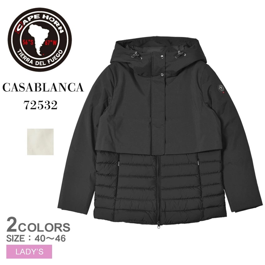 CASABLANCA 72532 レディース アウター ダウン ジャケット 上着 防寒 撥水 防水 フード ロゴ ブランド 長袖 カジュアル シンプル ジップアップ エレガント 46,200円