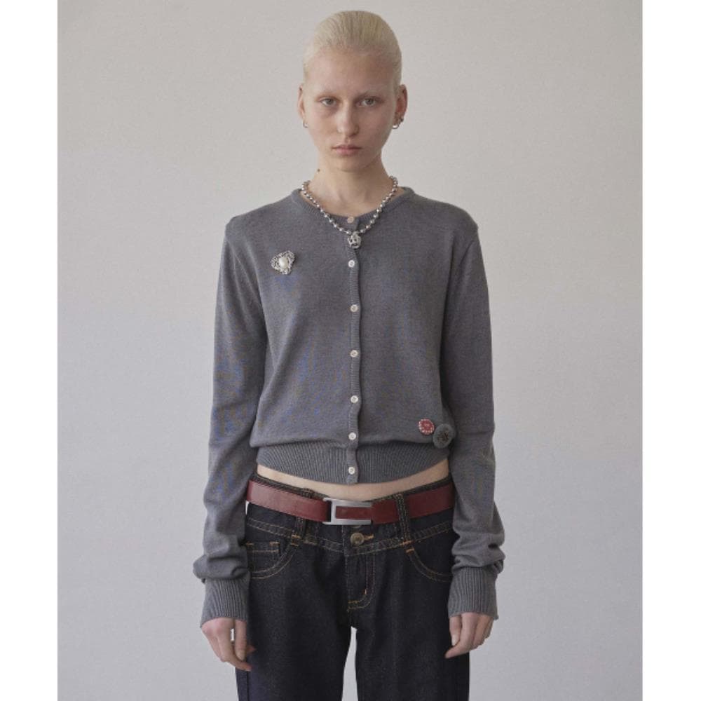 スカルプター My Go To Cardigan Heather Gray SC25S222GY