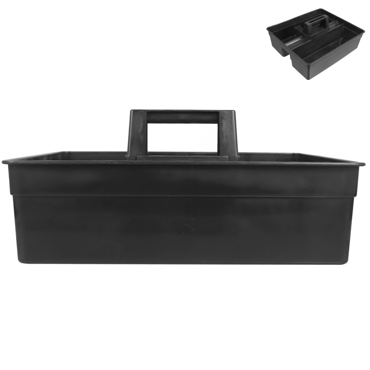 SOLUSTRE 掃除用具収納バスケット クリーニング用品キャディ 大容量 ハンドル付き ホテル用 プラスチック 客室整理用 多機能ツールボックス 掃除道具 収納バケツキャディ ブラック