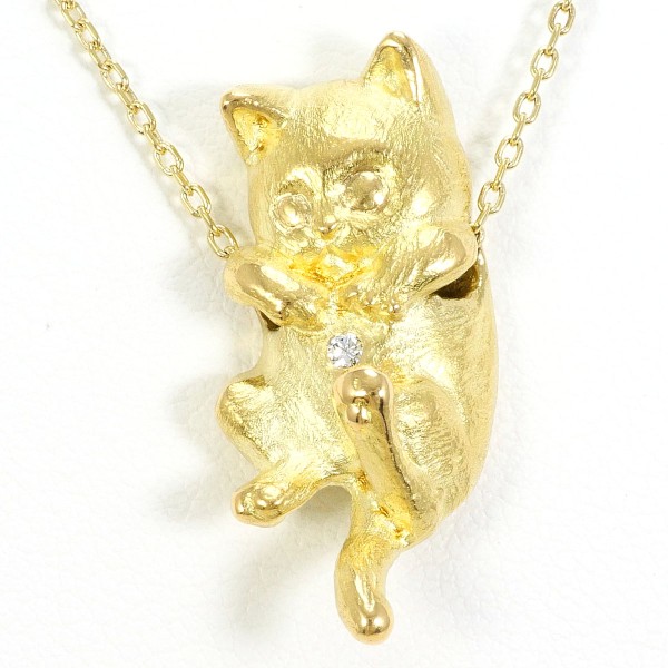 K18 18金 YG ネックレス ダイヤ 0.017 カード鑑別書 【中古】