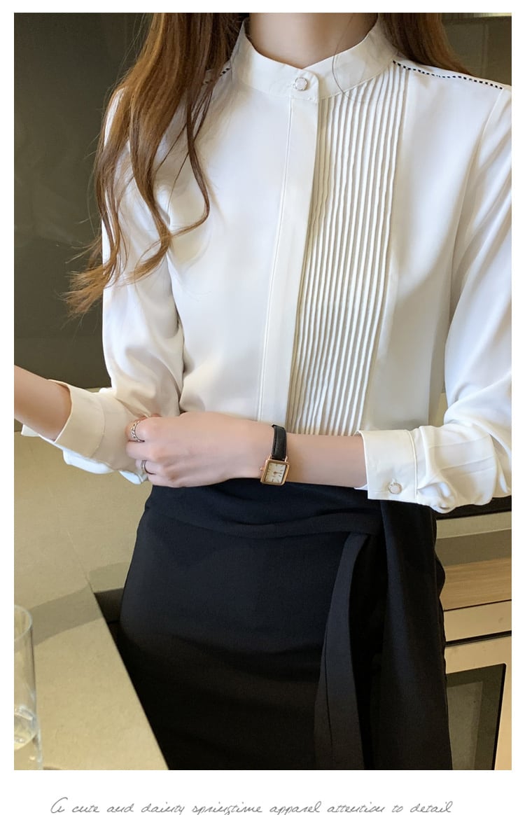 トップス ブラウス カットソー 袖あり 長袖 プリーツ 切り替えデザイン サテン かわいい 大人可愛い きれいめ シンプル 大人 上品 おしゃれ 大人可愛い 大人女子 無地 春 夏 秋 10代 20代シャツ・ブラウス