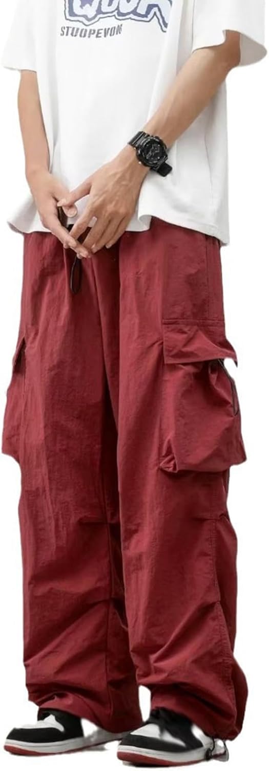 カーゴパンツ ワークパンツ メンズ ビッグシルエット 男女兼用 ゴム紐 ロングパンツ コットン ポケット付き 袴パンツ ボトムス 軽量 カジュアル スポーツ 部屋着 ストリート系 お兄系 春