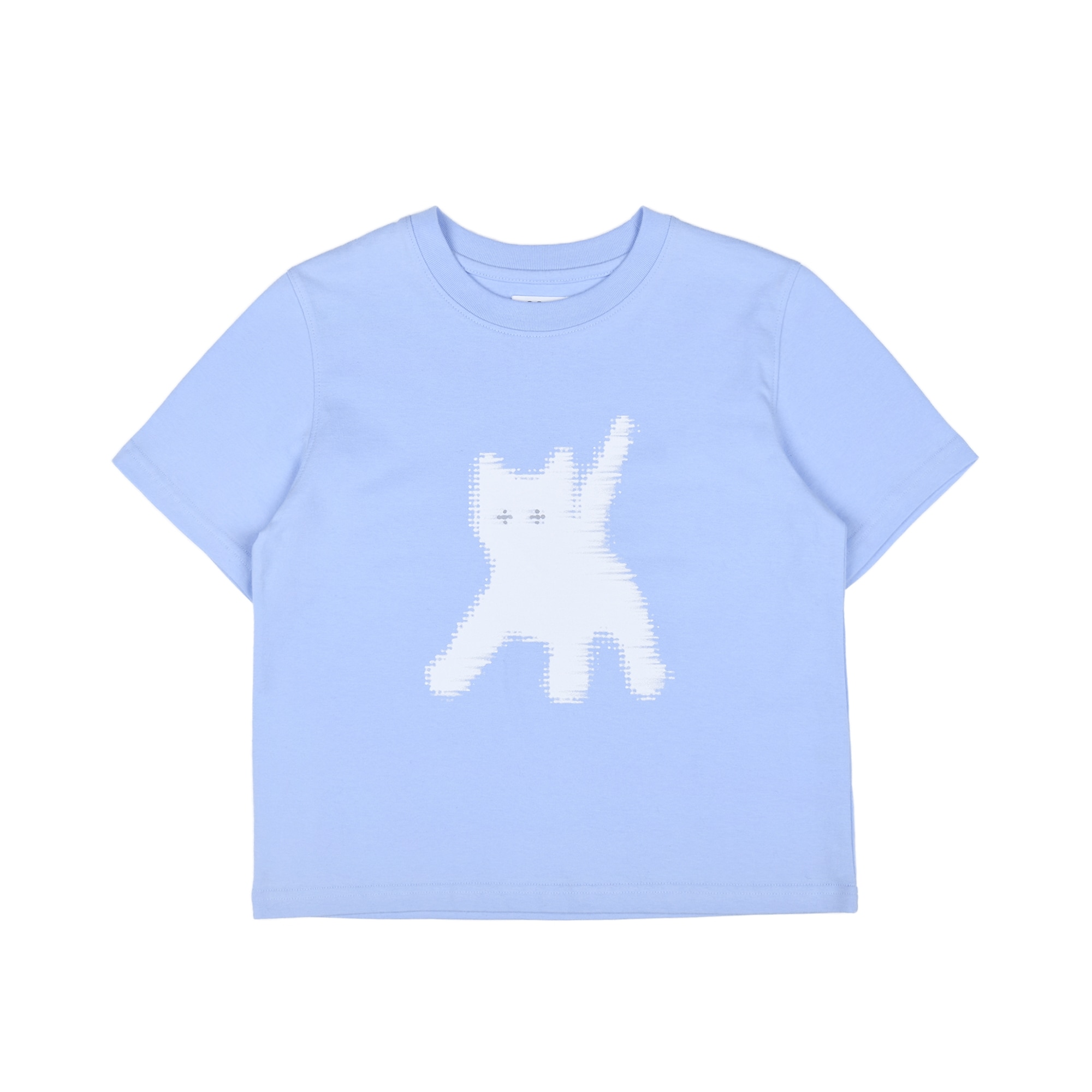 【aeae】 FLASHED CATS EYE CROP T-SHIRTS : SKYBLUE