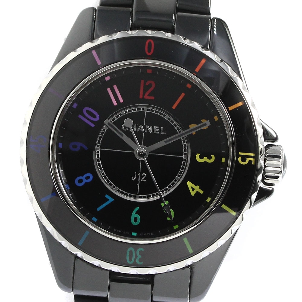 シャネル CHANEL H7121 J12　エレクトロ ブラックセラミック 限定1255本 クォーツ レディース 良品 _778025【中古】