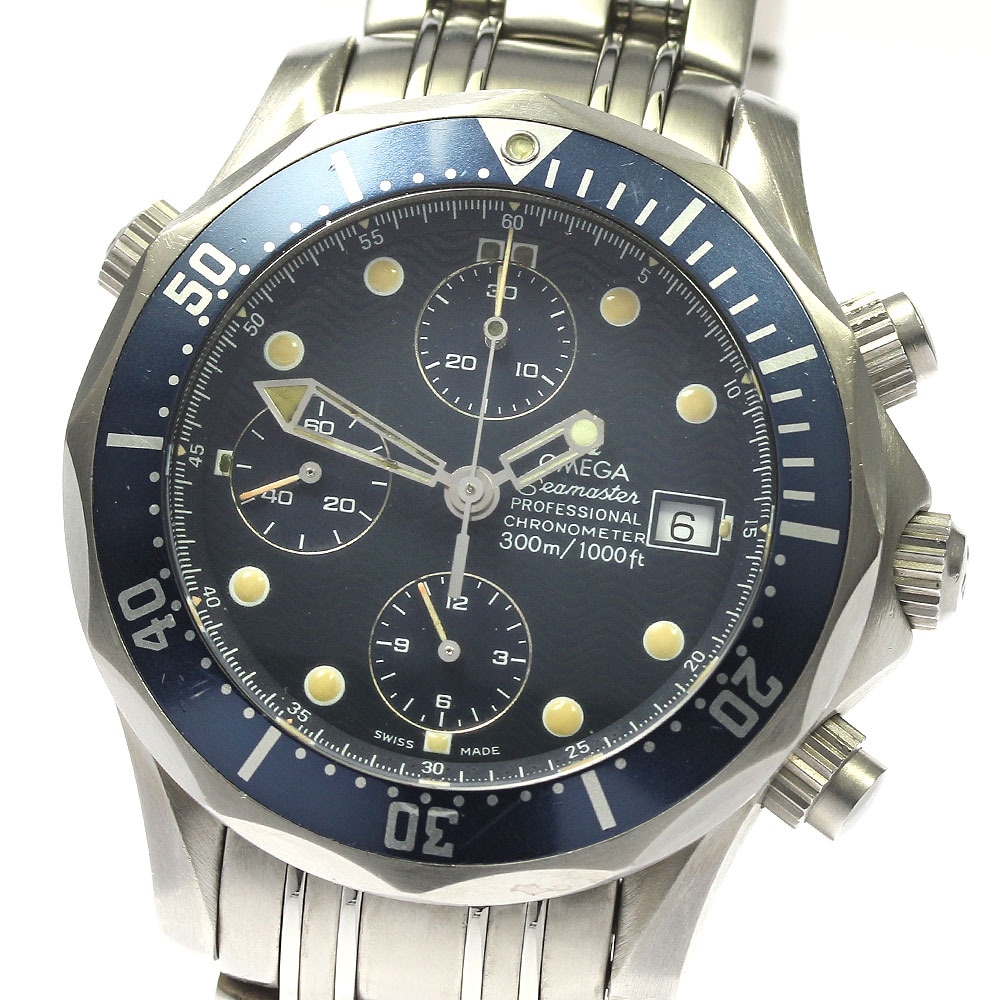 オメガ OMEGA 2298.80 シーマスター300 クロノグラフ 自動巻き メンズ 保証書付き_782242【中古】