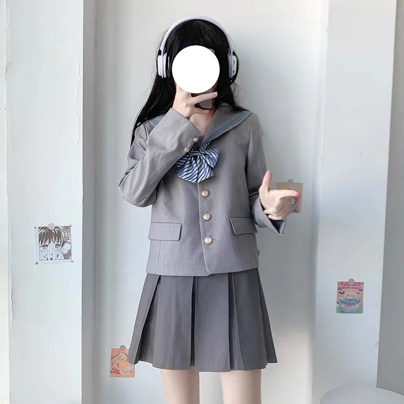 オールインワンセットアップセットアップ文化祭 上下セット 日系 スクール プリーツ 女子高生 ジャケット キャンパス風 アウター 两点セット セーラー服 入学式 学園祭 色切り替え 子服スーツ 学